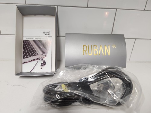 NEW RUBAN Notebook Laptop Lock PC Computer Security Cable Key Lock + 2 Keys - 第 1/2 張圖片
