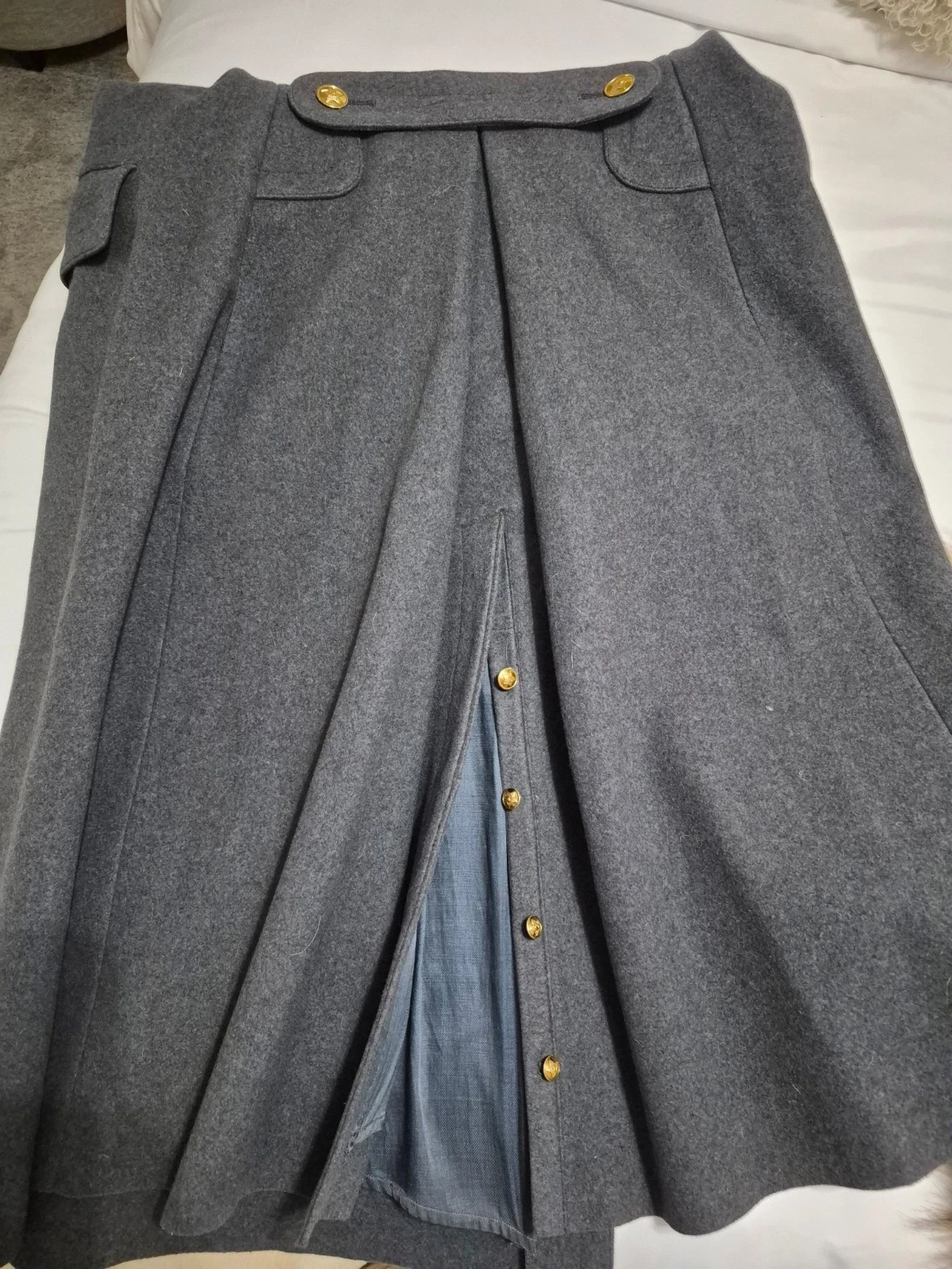 Soviet USSR Officer Parade Greatcoat Gray Wool Red Collar Tabs Gold Star Buttons image 4