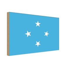 Holzschild 12x18 cm Mikronesiens Micronesia Flagge Fahne Wappen Deko Geschenk Ho
