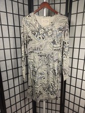 ​Aventura Paisley Dress Women M Blue Gray Floral Empire Waist Boho Whimsygoth
