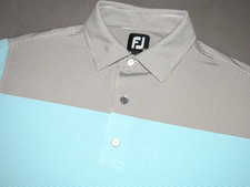 FootJoy Short Sleeved Striped Stretch Performance Polo Golf Shirt Men's Medium