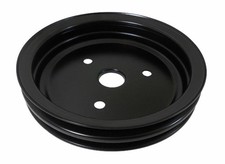 Black Steel Swp Double Groove Crankshaft Pulley Fits Chevy Sbc 283-350