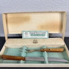 Valley Forge 2 pc Stainless Steel Knife Carving Set Made In USA Vintage NOS