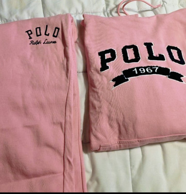 Polo Ralph Lauren Pink 2-Piece Hoodie & Pants Tracksuit Women s S 1967