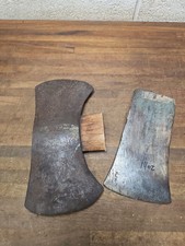 E57- 2 Vintage Stamped Craftsman Axe Heads Double Bit Single Bit Usa