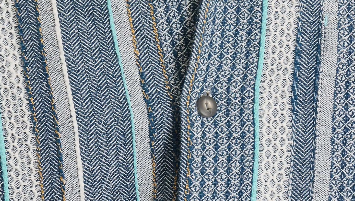 Tommy Bahama MILANO TEXTURED STRIPE Cotton Camp Shirt Large, 2XL