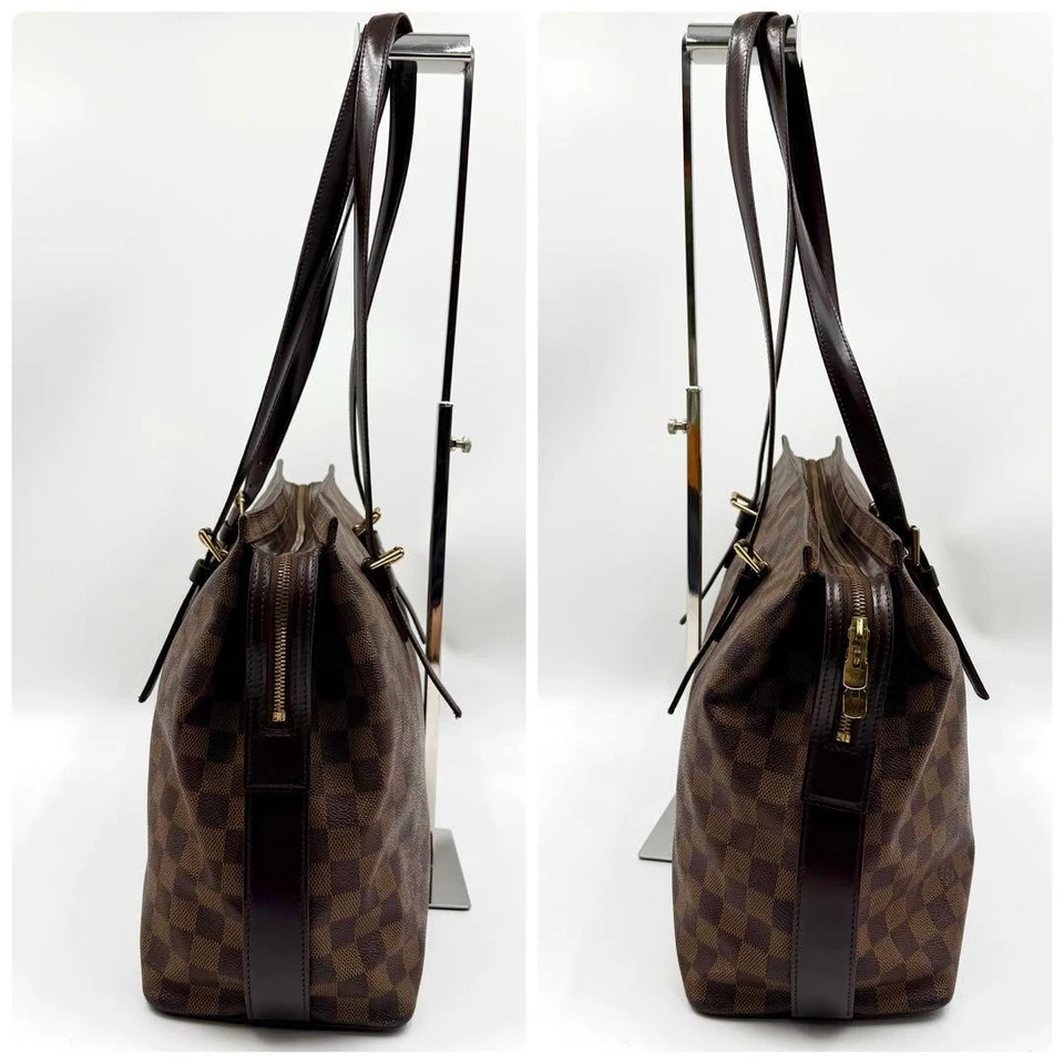 Certified Louis Vuitton Damier Ebene Tote Bag Chelsea Shoulder Bag Classic From - Image 4 of 4