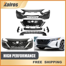 New Complete Front Bumper Cover Grille Kit Fits 2024-2025 Nissan Sentra S Sv New Complete Front Bumper Cover Grille Kit Fits 2024-2025 Nissan Sentra S Sv