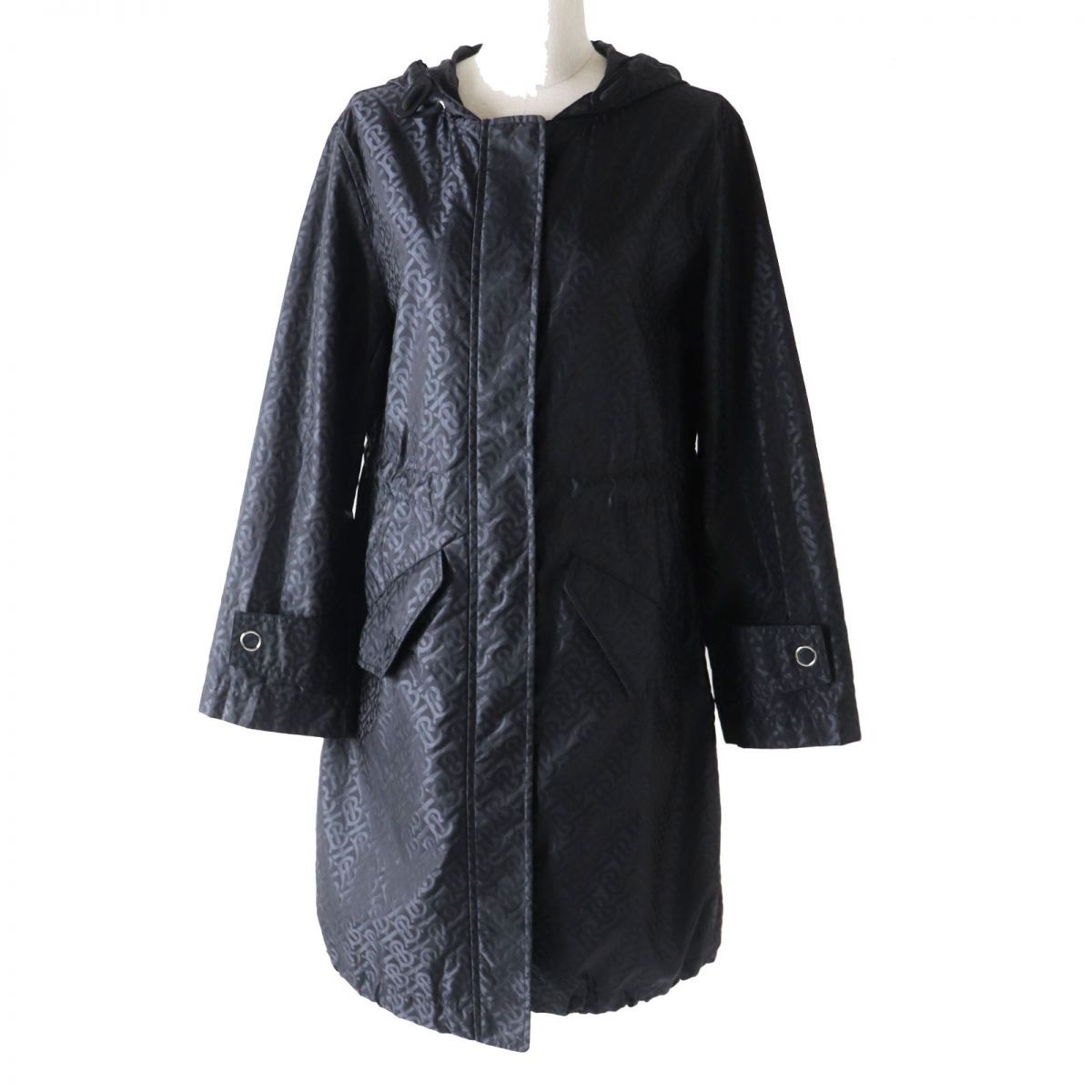 Burberry London TB Monogram Hooded Nylon Coat/Rain Coat [US2