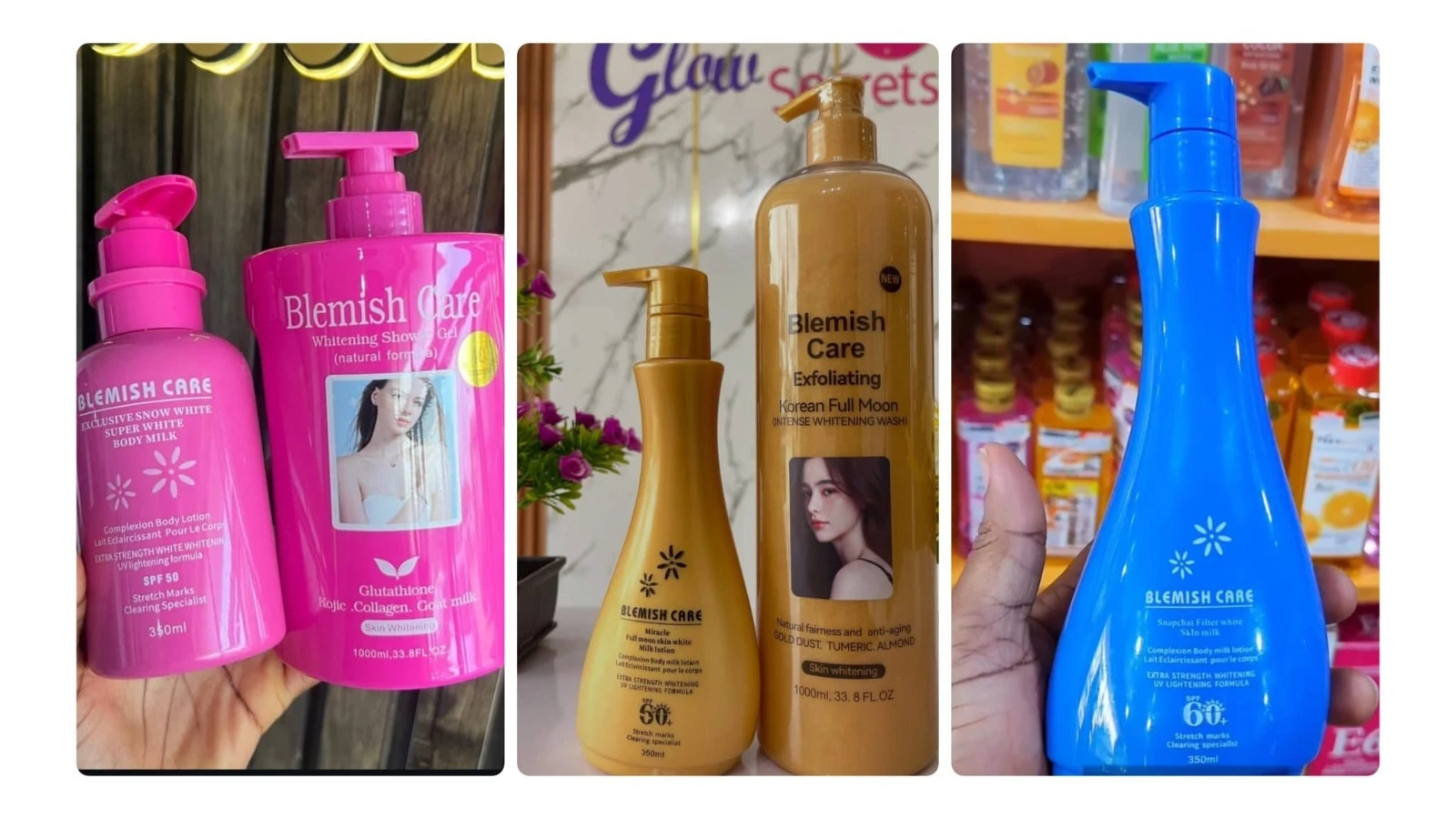 Blemish Care Snow White Arabian Natural Glow Shower,Body Lotion,& face cream