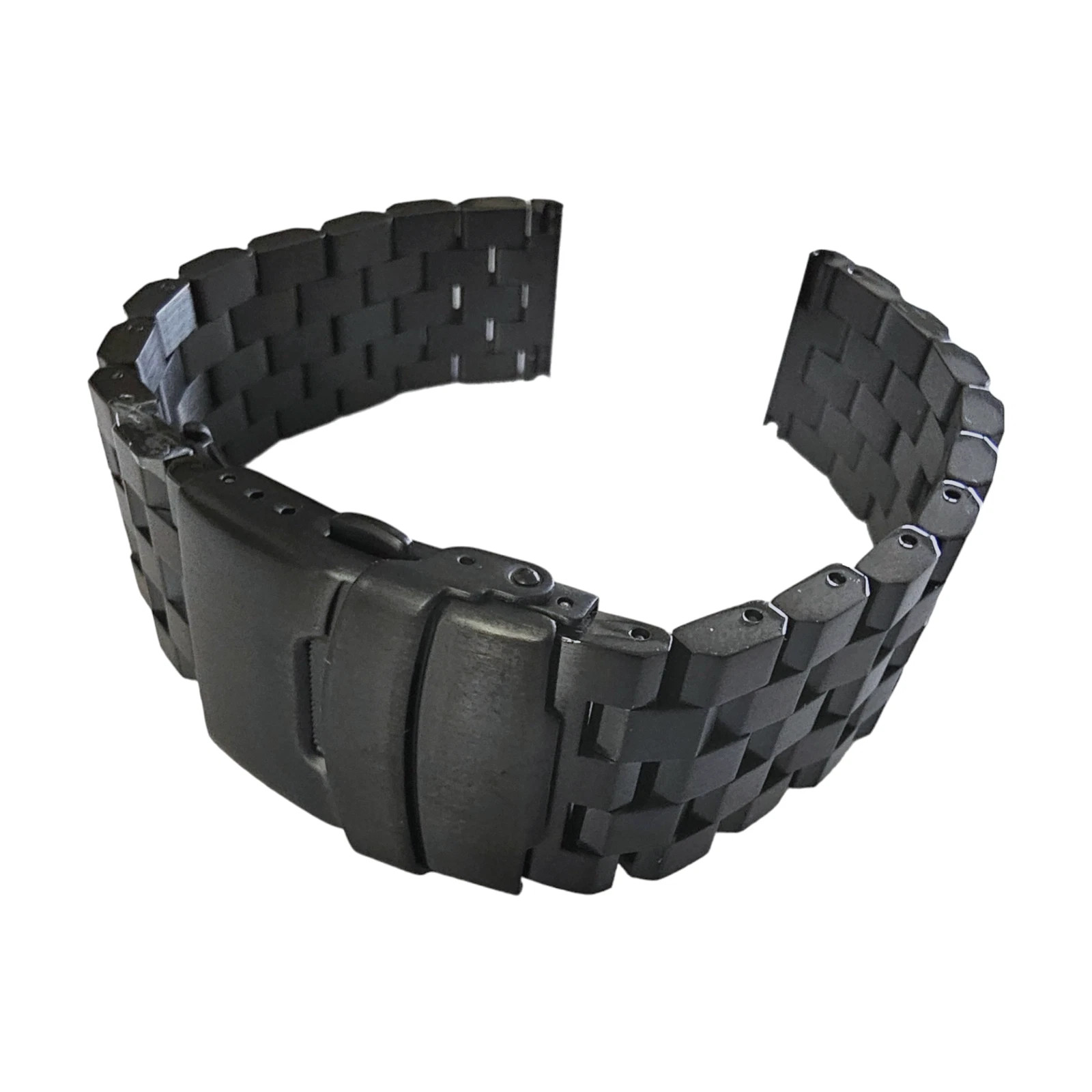 Solid Stainless Steel Watch Strap Band Bracelet Heavy Black PVD 20mm 22mm Mens