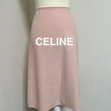 CELINE Pink Knee-Length Skirt Size 38 63.5cm Wool Women's Fashion