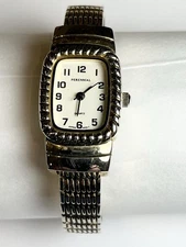 Perennial Ladies Cuff Watch Quartz Gold Tone Rectangle.     (R2-3)