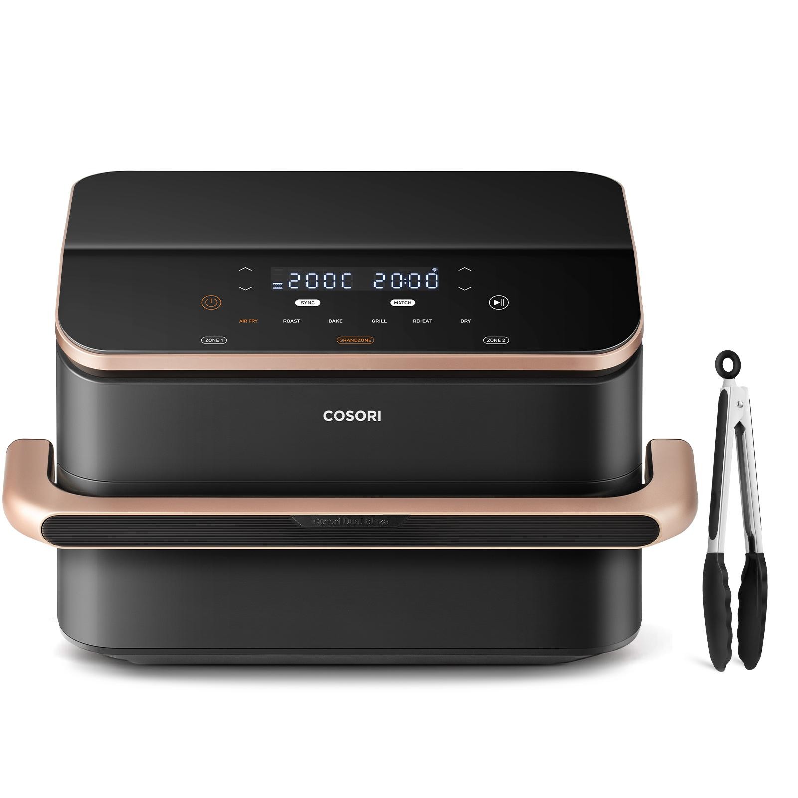 Dual blaze twinfry™ chef edition, 2800w, 10 litri, funzioni 7 in 1, doppia resistenza, doppio cestello 5l&5l e separatore rimovibile, wifi, 40-240℃, grigio scuro - Immagine 2