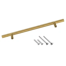 T Bar Pull Handle 6.3''Hole Center Distance,0.39''Dia 2Pcs, Stainless Silver