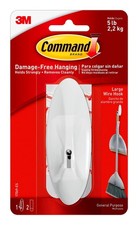 Command Large Wire Hook, White Organize Damag...