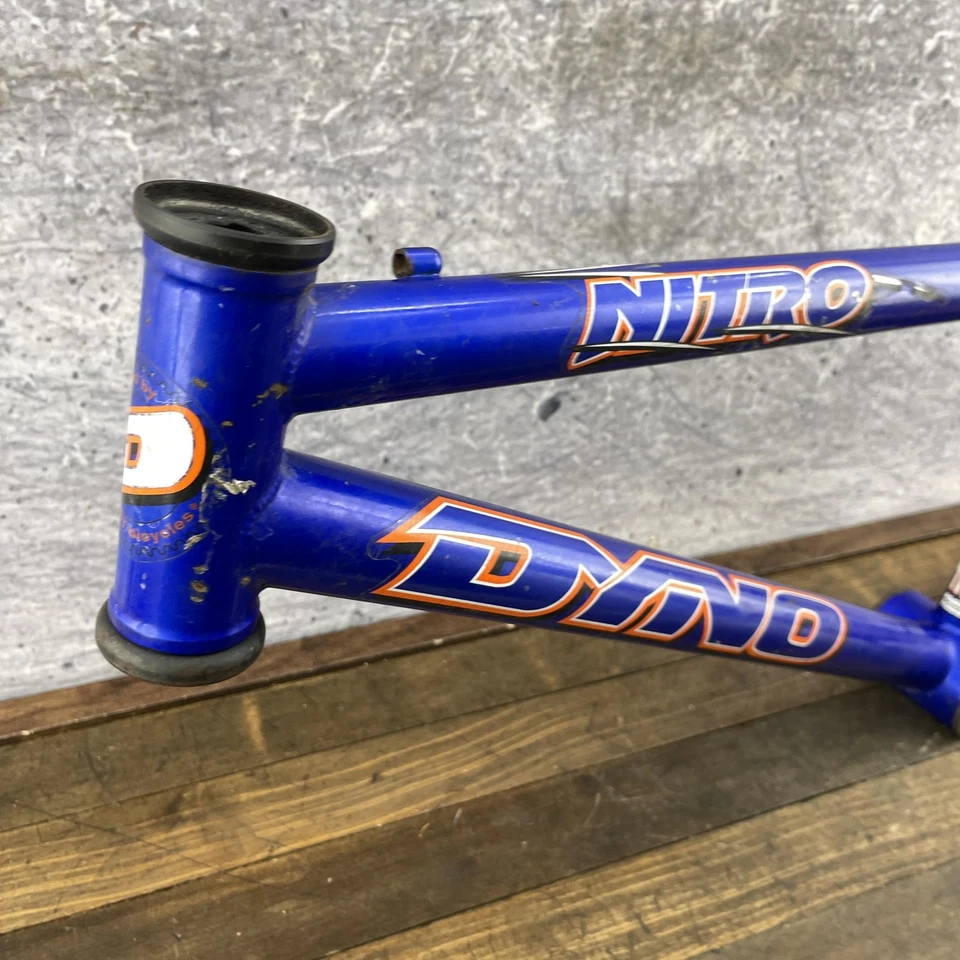 Cuadro de bicicleta BMX Dyno Nitro de colección 20 pulgadas azul Dropouts proyecto restauración GT Foto 2 de 4