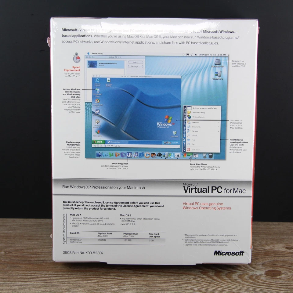 SEALED Microsoft Virtual PC for Mac Version 6.1 for OS X & OS 9 - Windows XP PRO - Image 2 of 4