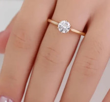 Size 6 Lab Grown CVD Diamond 1 Ct D/VVS1 Solitaire Ring IGI Certified 14K Gold