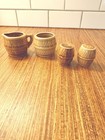 Vintage Japan Faux Bois Ceramic Creamer Sugar Bowl Salt Pepper Set Rustic MCM — photo 1