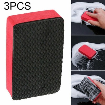 New 3Pcs Car Clay Bar Sponge Block Wash Cleaner Cleaning Eraser Wax Polish Pads