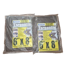 Steelton Tarp Brown Canvas Tarps 6' X 8' Lot of 2 Heavy Duty Water Resistant NWT