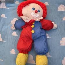 Amtoy Circus Clown Doll Big Red Blue Yellow 31" Plush Stuffed 1985 Vintage 80's