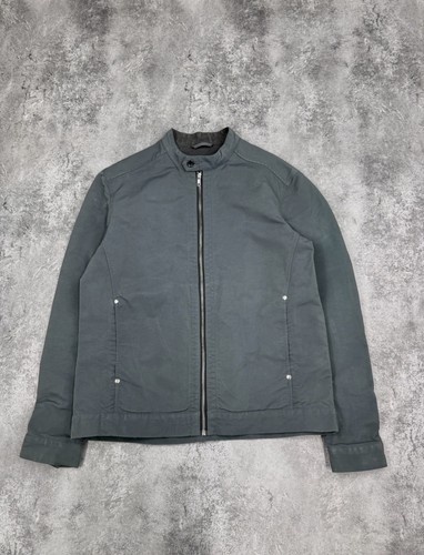 Reiss, Reiss Men Vintage Zip Jacket Muted Green Cotton Casual Size Large