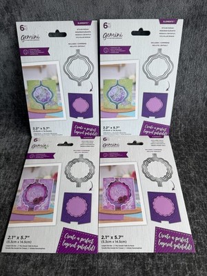 Lot of 4 Gemini Elements Die Sets Stylish Mosaic, Scalloped Circle Just to Say