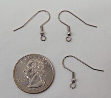 1 dozen 12 ea  Stainless Steel Ear Wires French Hooks w/ Bead  Coil Earrings