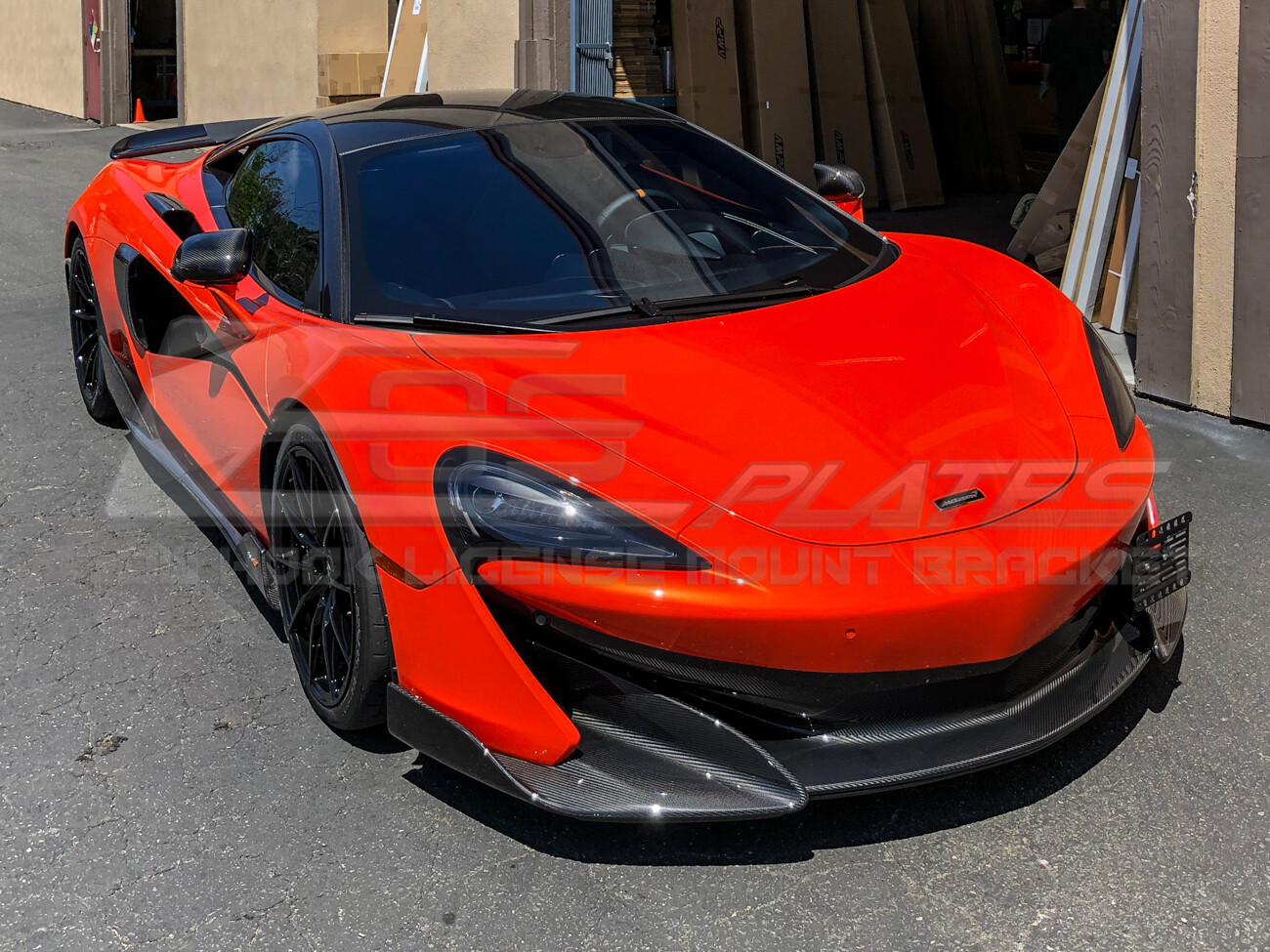 EOS Plate For 19-Up McLaren 600LT Front Bumper Tow Hook License Mount Bracket