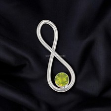 August Birth Natural Peridot 925 Silver Mother Trendy Friendship Day Pendant