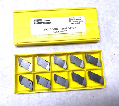 agi VR WESSON Carbide Inserts - VRGP-4250R VR527 - Qty. 10 - NEW