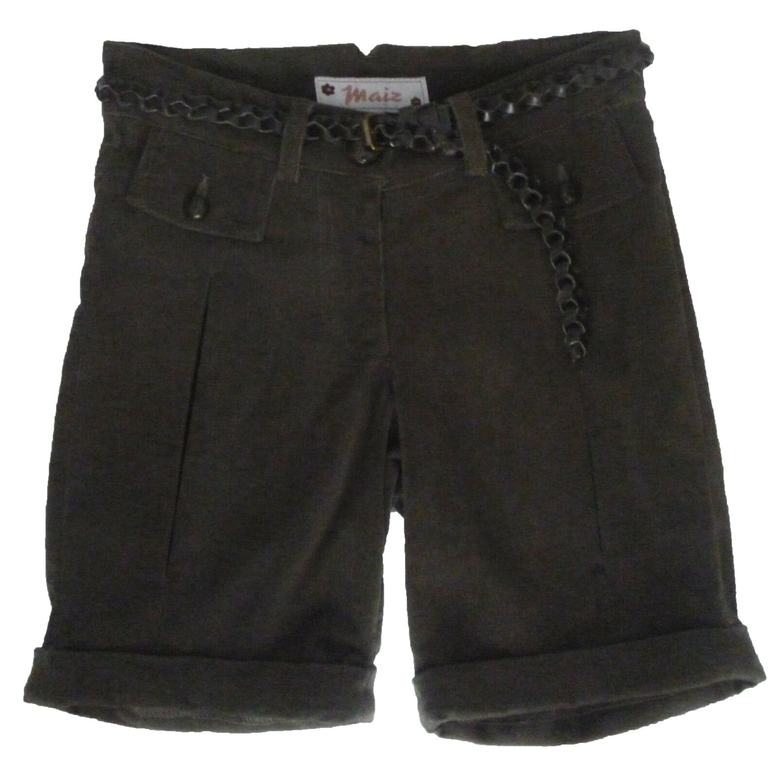 Pantalones cortos pana , shorts niña de Maiz , verde , talla 16 años - 176