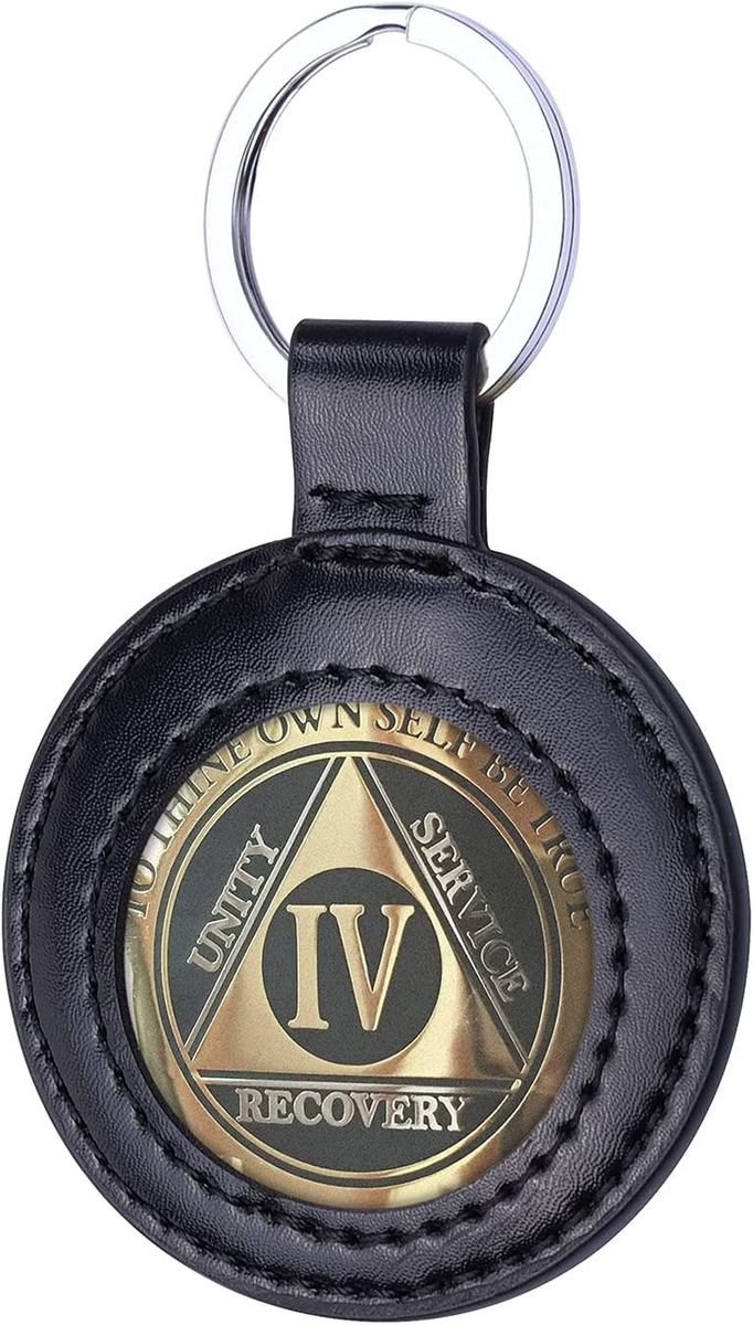 PU Leather Coin Holder Keychain for AA Medallion, Standard