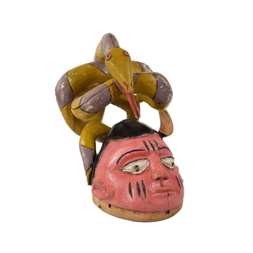 Yoruba Gelede Mask with Snake Nigeria