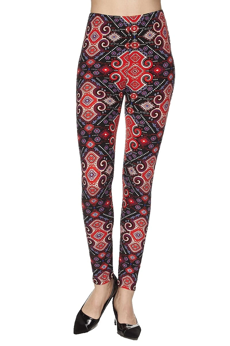 Tamaño Regular de poliéster Azteca Leggings para Mujer