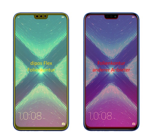 2X Schutzfolie FüR Honor 8X Inkl. Rundung Flex Folie Dipos Display Schutz-image