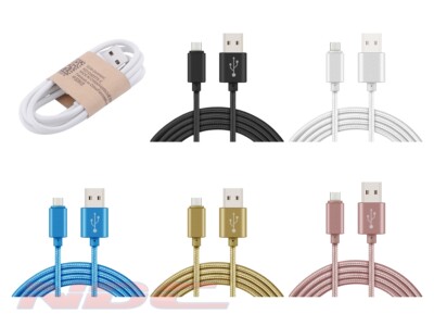 Fast Charge Stark Metall Geflochten Micro-USB Ladegerät/Lade-/Datenkabel Samsung...