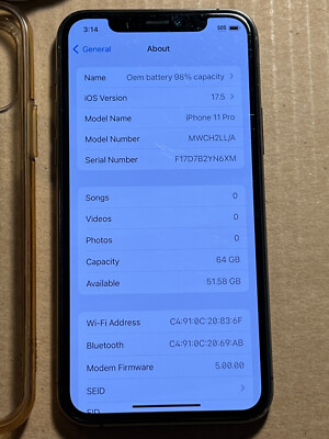 Apple iPhone 11 Pro - 64GB - Space Gray Unlocked A2160 CDMA + GSM