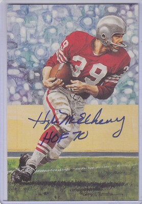 Hugh McElhenny AUTO Signed Goal Line Art Card GLA Beckett BAS Authenticated HOF