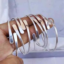 Silver Bangle Solid 925 Sterling Beautiful Si...