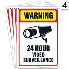 Video /Surveillance Sign/10 x 7 IN./4 PACK