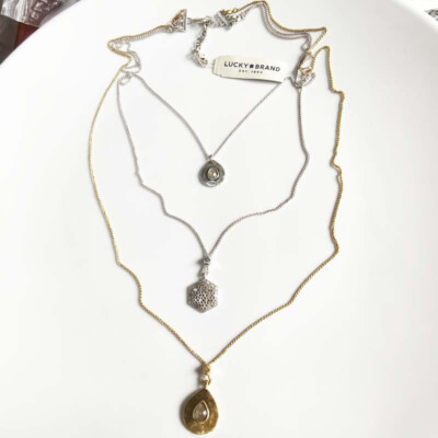 29'' Lucky Brand Multi-Strands Collar Necklace Gift Vintage Women Party Jewelry