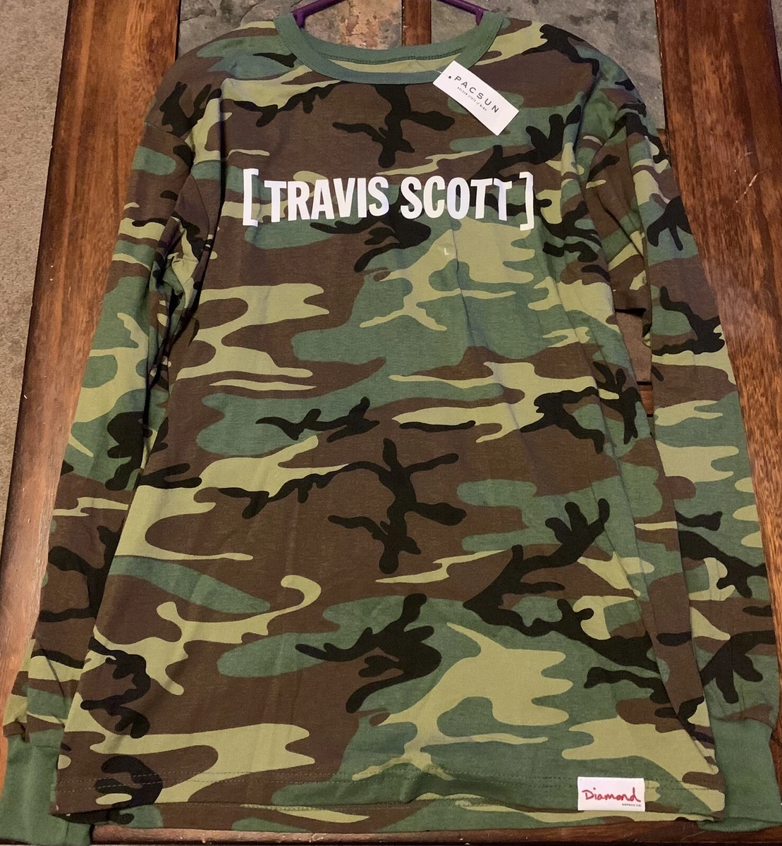 travis scott diamond supply co long sleeve shirt camo brand new size L |  eBay
