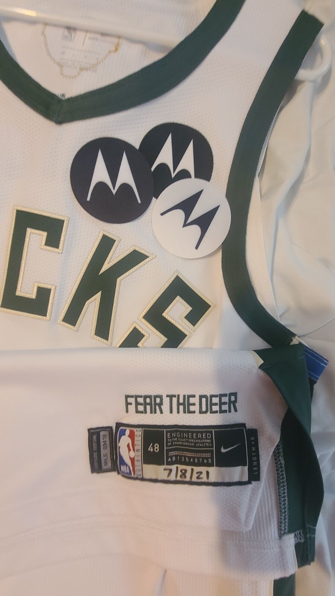 Milwaukee Bucks Black Motorola Patch for Game Jersey Nets Pacers