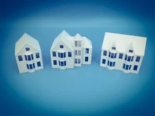 Set of 3 VICTORIAN HOUSES - City or Country N Scale 1:160 - USA MADE! 3D - White