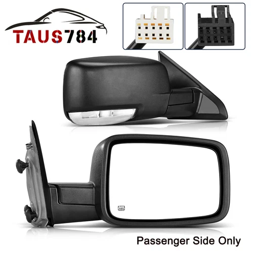Passenger Side Power Heated Tow Mirror for 2009-2016 Dodge Ram 1500 Truck Signal