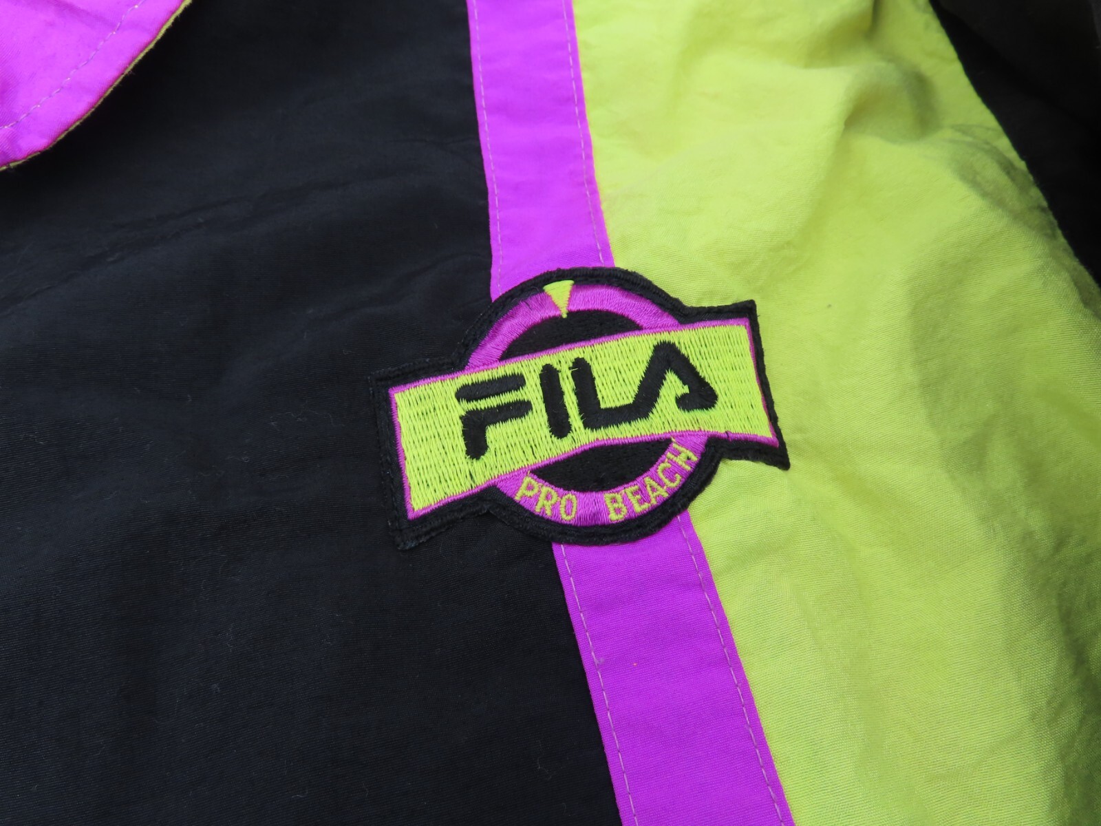 Giacca vintage Fila anni 80 90 giacca a vento colorblock retrò full zip donna taglia L