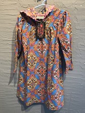 Flit  Flitter Dress 4T NWT Boutique Blue Orange Paisley Ruffle Cotton K3